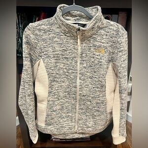 The North Face Full Zip Fleece Jacket Sweater Cream Gray Women’s Medium